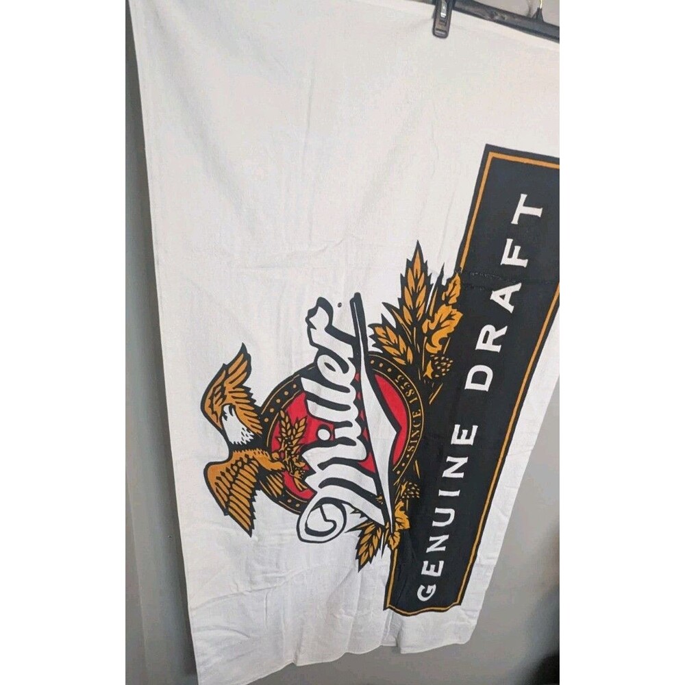 VINTAGE MILLER GENUINE DRAFT BEER Beach Towel  NWOT - READ DESCRIPTION!